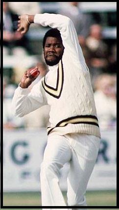 Malcolm Marshall bowling